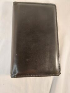 Vintage Rolodex Black Leather Personal Organizer RO300 6 Rings 8x5 inches