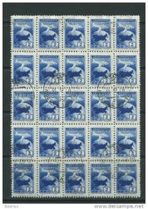 Russia/USSR 1955 Mi 1762 Used/CTO Block of 25 stamps Globe & Plane CV 20 euro - Picture 1 of 1