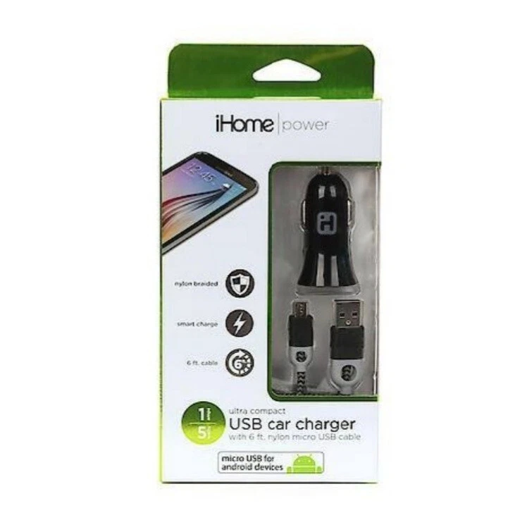 New iHome DC Car Charger & Micro USB Bundle (Black) - Imagem 1 de 1
