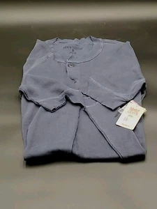 Navy Levi Strauss Tshirt Small 2 Button New Old Stock 100% Cotton Soft! - Foto 1 di 5