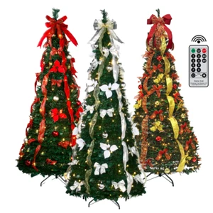 Christmas Tree with Lights&Remote,Pop Up Xmas Tree for Outdoor Indoor Decoration - Picture 1 of 31