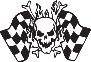 Skull and Crossbones crossed flags  Quality Vinyl Decal 42 COLORS available - Picture 1 of 44