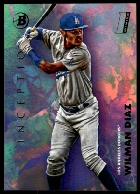 2021 Bowman Inception Wilman Diaz Los Angeles Dodgers #76 - Image 1 of 2