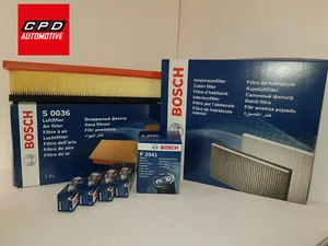 Fiat 500 1.2/1.4 PETROL BOSCH Parts Service kit Air+Oil+Cabin FILTERS+SparkPlugs - Picture 1 of 1