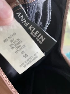 Anne Klein size 14 brown one piece women’s swimsuit New without tags - Picture 1 of 5
