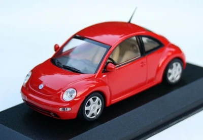 VW New Beetle Typ 9c Bj. 1998-2005, Rosso, Minichamps-Modell Im M.1:43 , Conf - Immagine 1 di 4