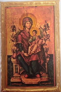 Jungfrau Maria Jesus Panagia seltene byzantinische griechisch östlich orthodoxe Ikone Kunst - Bild 1 von 6
