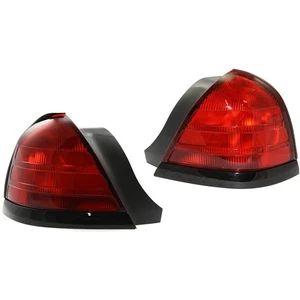 Tail Light Set For 99-11 Ford Crown Victoria 2 Bulb Type Black Trim Brakelights - Picture 1 of 12