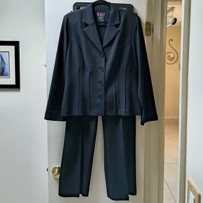 Женский размер 12 2 изделия черный костюм R & K оригиналы 4 пуговицы куртка прямой ноги - Изображение 1 из 4