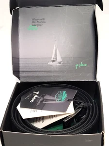 Cinturón de cuero genuino Mio Marino Quest Collection para hombre JET NEGRO talla 50"... Nuevo en caja - Imagen 1 de 6