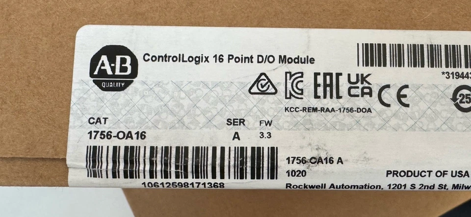 1756-OA16 SER A ControlLogix 16 Point D/O Module 1756OA16 New Factory Sealed - Image 1 of 1