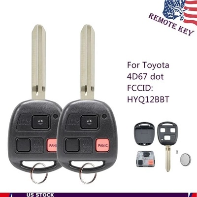 2 Para 2003 2004 2005 2006 2007 Toyota Land Cruiser 3BTN Llavero Control Remoto 4D67 Chip Foto 1 de 4