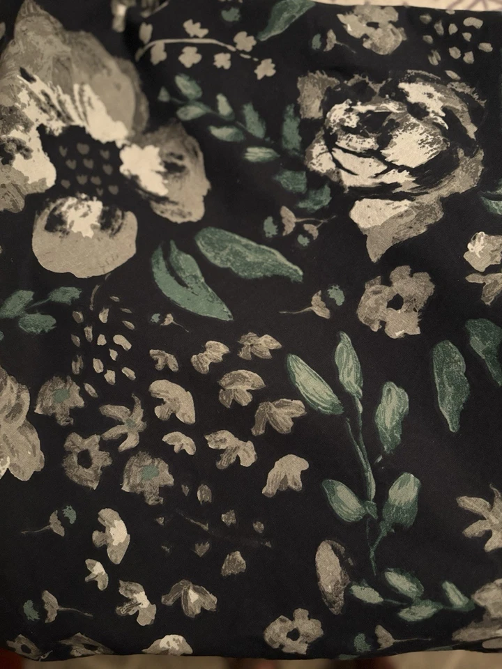 Navy, Grey And Green Cotton/poly Shower Curtain - Image 1 of 1