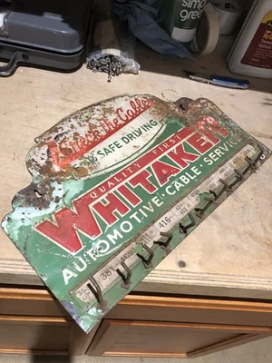 1950-е Оригинальный Whitaker Автомобильный Сервис Знак Дисплей Олово Тиснение - Изображение 1 из 4