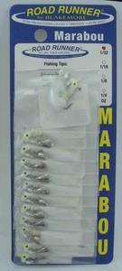 Blakemore 1001-01 Marabou Road Runner 1/32 oz All White Card of 12 - Picture 1 of 2