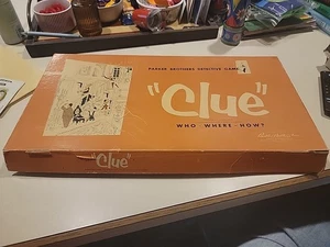 Juego de mesa detective Parker Brothers vintage CLUE 1950 juego completo - Imagen 1 de 11