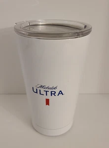 16oz MICHELOB ULTRA stainless steel White insulated tumbler w/lid Aviana - Picture 1 of 9