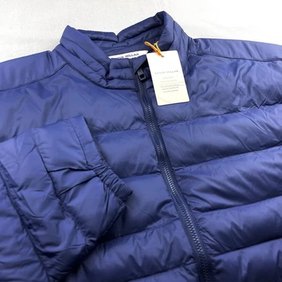 Peter Millar Crown Sport All Course Full Zip Quilted Jack Navy Blue XL $245 - Image 1 of 4