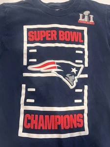 Camiseta New England Patriots Juvenil Talla Pequeña Super Bowl 51 2017 Azul Rojo - Imagen 1 de 4