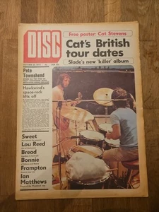 Disc Newspaper October 21st 1972 The Who Cover Cat Stevens Poster - Imagen 1 de 6