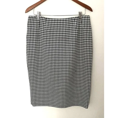 VTG Jones New York Separates 90s Houndstooth Lined Mini Skirt Zip Closure - Image 1 of 4