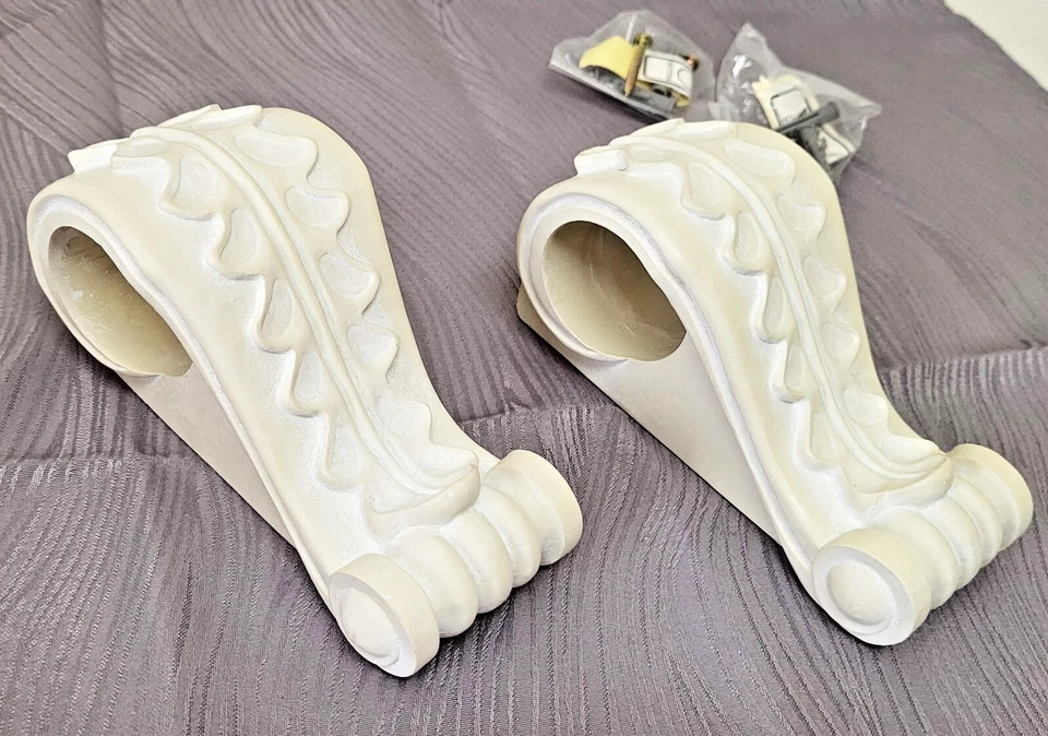 Soportes de Pared De Colección Alabastro 2 Piezas Ornamentado Estilo Clásico Europeo 5.75"H Sin Usar Foto 1 de 4