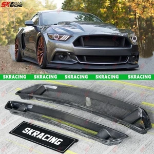 For Ford Mustang 2015-2017 Carbon Fiber Front Upper+Lower Bumper Grill Grille - Picture 1 of 20