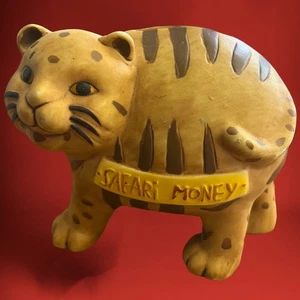 Alcancía de arcilla Carol Eldridge Safari Dinero Tigre Cottage Jungla - ¡Sin cierre!  - Imagen 1 de 6