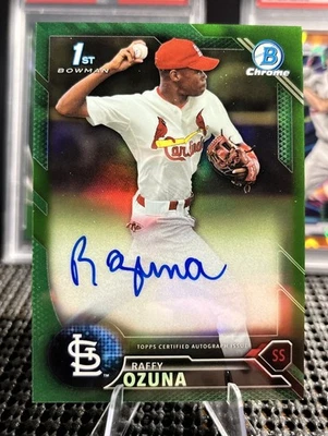 Rafey Ozuna 2016 Bowman Chrome 1-й с автографом зеленый /99 кардиналов - Изображение 1 из 2