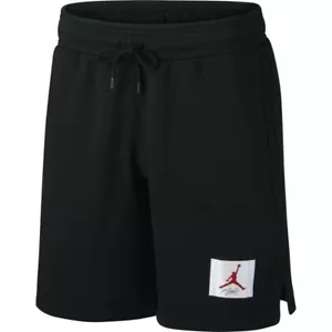Air Jordan Flight Fleece Basketball Shorts Sz M Black Gym Red CV6150 010 - Picture 1 of 7