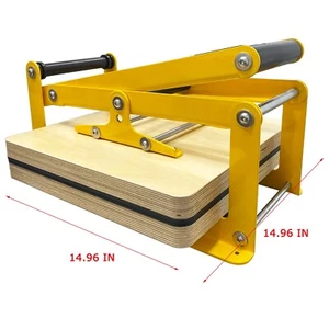Manual Flat Press Printmaking Machine Yellow 14.96x14.96in DIY Convex Printing - Picture 1 of 12