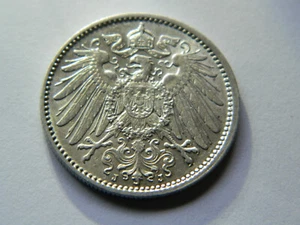 1911 One 1 Mark J - Wilhelm II - Germany - Silver .900 - superb - MS - Picture 1 of 11
