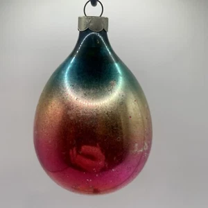 Vintage Träne Weihnachtsschmuck MCM Blau Gold Rot USA - Bild 1 von 7