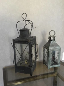 Antique 2 Lantern Candle HOLDER BARN Lighting Lamp Vintage Primitive light old - Picture 1 of 8