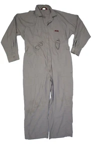 Vintage Para Suit Tan Khaki Belted Full ZIp Jumpsuit Long Sleeve Mens 48 Short - Picture 1 of 12