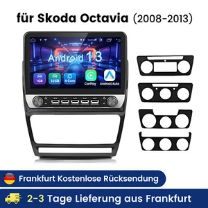 Radio de coche para Skoda Octavia 2 2007-2013 Carplay Android 13 GPS Navi WIFI BT SWC - Imagen 1 de 18
