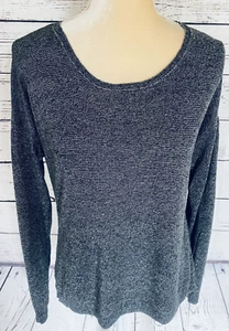 Umgee Women’s Large Blouse Knit Gray Long Sleeves U Neck Soft EUC - Picture 1 of 8