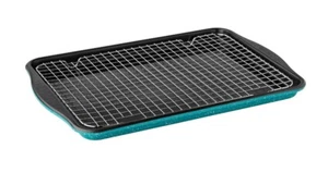 Pioneer Woman ~ Kitchen Bakeware ~ 15" Cookie Sheet & 15" Cooling Rack ~ Teal - Picture 1 of 2
