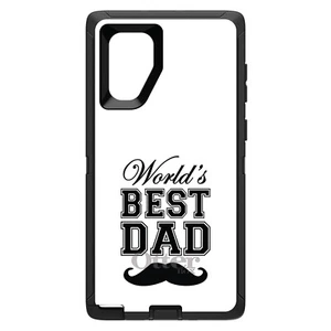 OtterBox Defender for Galaxy Note (Choose Model) Black World Best Dad Moustache - Picture 1 of 11