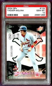 2004 YADIER MOLINA ROOKIE PSA 10 GEM MINT #124 SPx UPPER DECK *ESTREMAMENTE RARO* - Foto 1 di 2