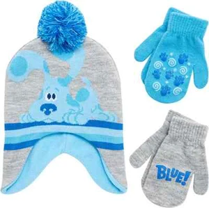 Nickelodeon Boys Blues Clues Winter Hat Set - 2 Piece Beanie & Mittens, Age 2-4 - Picture 1 of 6