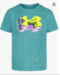 Under armour boys 3D big logo Short Sleeve, Circuit Teal, 5 - Picture 1 of 3