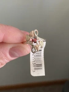 Brand New Blackhills Gold 12k & Sterling Silver Ruby Stone Ring - Size 7 - Picture 1 of 2