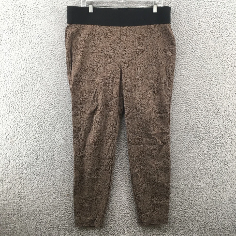 Soft Surroundings Leggings Womens XL Brown Animal Print Elastic Waist 2AB10 - Image 1 of 4