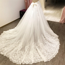 Lace Appliques Detachable Skirt For Wedding Dresses White/Ivory Removable Train