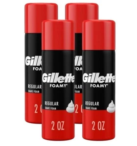 Gillette Foamy Regular Shaving Foam, 2 Oz (Pack of 4)... - Picture 1 of 6