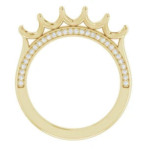 Hofkrone runder individueller natürlicher Diamant Damen Bandring Fassung 14K Gelbgold - Bild 1 von 6