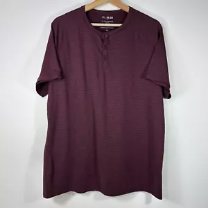 01.Algo 01. Performance Athletic Henley T-Shirt Striped UV SPF 40 Men's Large L - Picture 1 of 5