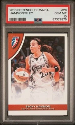 2010 Rittenhouse WNBA Becky Hammon/Ruth Riley PSA 10 San Antonio Silver Stars - Image 1 of 2