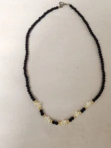 Handmade Black Glass Beads Pearls Necklace - Picture 1 of 5